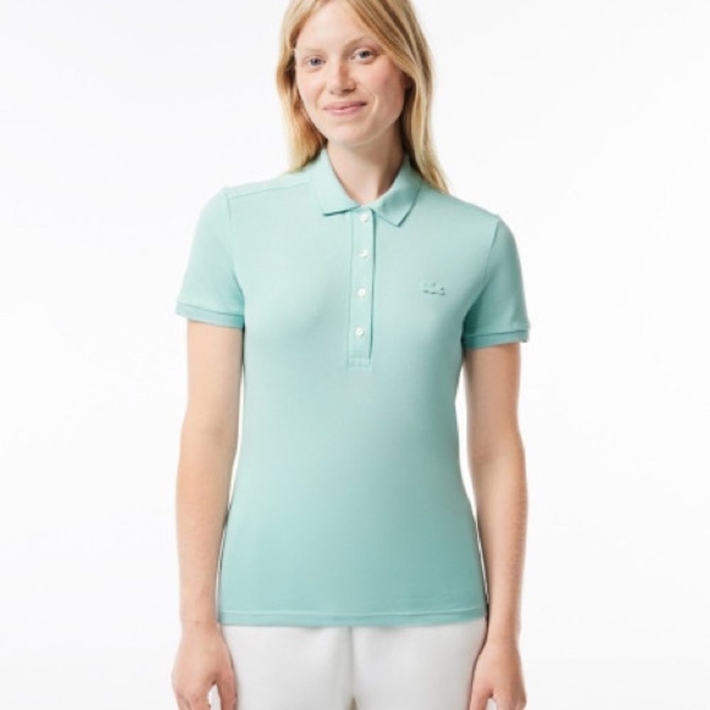 Lacoste Women's Aqua Button Down Shirt